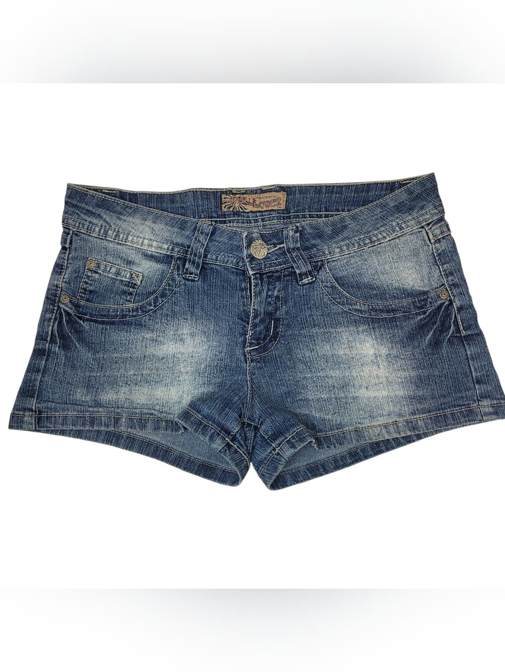 Vintage Y2K WallFlower Low Rise Light Wash Jean Booty Shorts Size 5